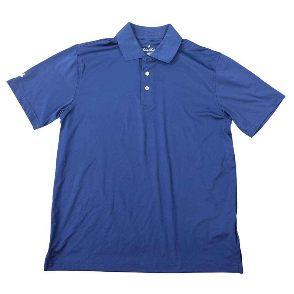 Brooks Brothers Mens Performance Series Blue Short Sleeve Polo Shirt Size M
